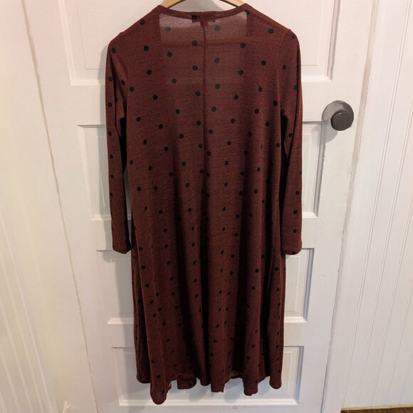 LuLaRoe Sarah Cardigan, size S, new but without tags, redish brown with black po - Picture 5 of 5